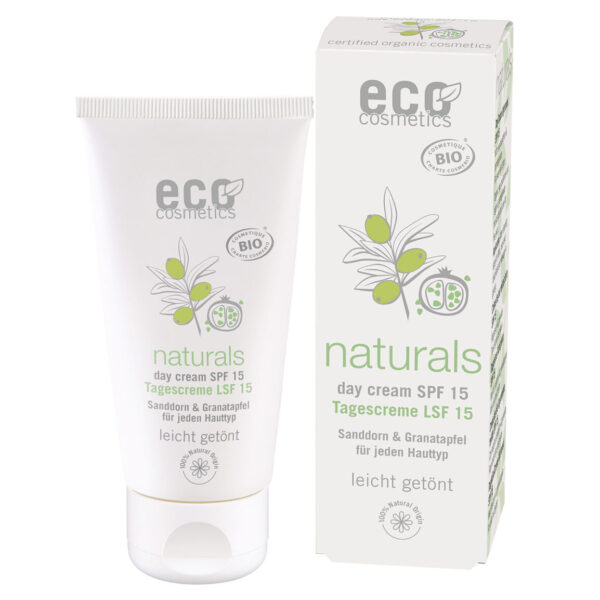 Getinte bio dagcrème met zonnefactor 15